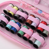 Kuber Industries Multifunctional Sewing Kit Set Of 43|Silai Machine Tools With Polyester Thread|Steel Secissors & Needles-Pack of 4 (Black)